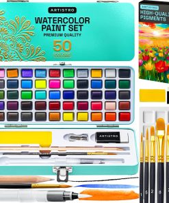 ARTISTRO Vivid Color Watercolor Paint Set - Portable Paint Art Kit with Palette and Brush Pens - Travel Water Color Set for Adults. Professionals. Kids - Art and Painting Supplies - Gift Idea | Portable Paint Art Kit. Travel Water Color Set. For Adults. Professionals. & Kids. Art & Painting Supplies. Gift Idea