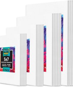 KEFF 24-Pack 𝗣𝗥𝗘𝗠𝗜𝗨𝗠 Canvas for Painting. 6 of 5x7. 8x10. 9x12.11x14 Painting Canvas Boards. Art Supplies for Adults & Kids - 100% Cotton Primed Canvases for Painting Acrylic. Oil. Watercolor