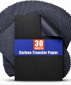 Carbon Paper for Tracing Graphite Transfer-Paper - PSLER 30 Pcs Black Graphite Paper for Tracing Drawing Patterns on Wood Projects Canvas Fabric Artist Lettering Sketch Drawing A4 8.27 X 11.81 Inch | Use with Tracing Paper. Dark Carbon Copy Paper for Drawing Patterns on Wood. Canvas. Fabric. Artist Lettering & Sketching